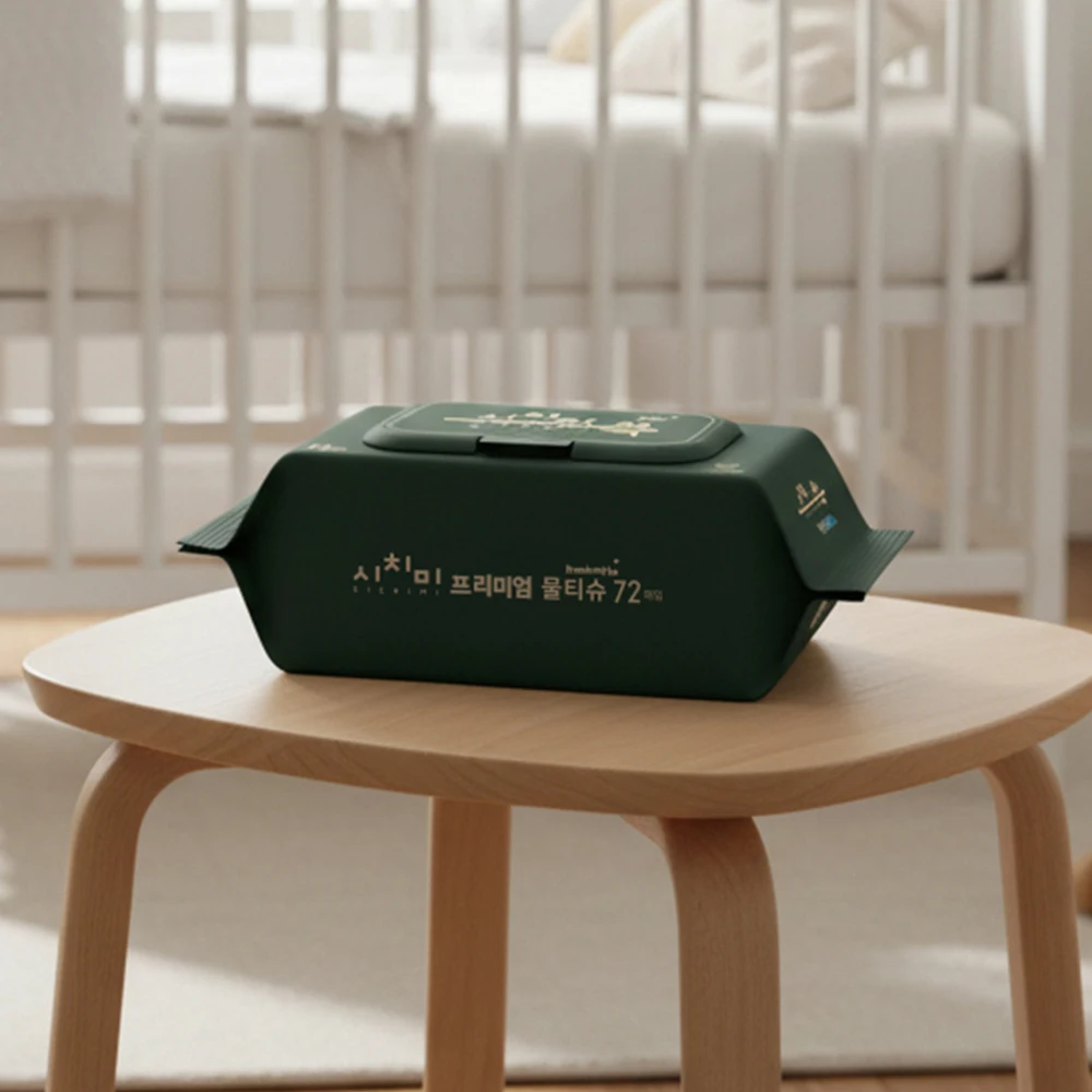 시치미쓱 그린 아기물티슈 고평량 프리미엄 두툼한 엠보싱 물티슈 ewg올그린등급 캡형 72매... - 7