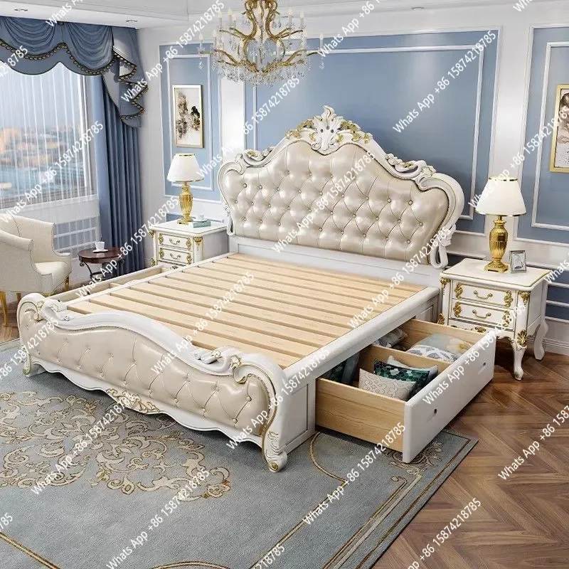 

Minimalist Design Bed Frame Double Kawaii European Aesthetics Bed Simple Fashionable Comfortable Wood Muebles Home Furniture