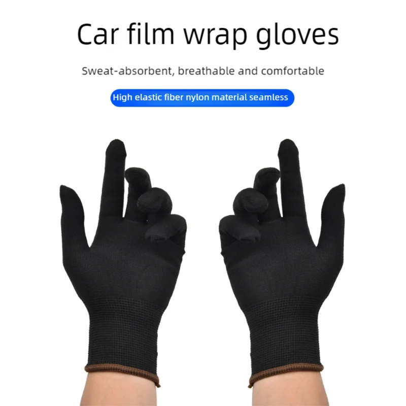 TOFAR 10 Pairs Premium Nylon Work Gloves for Car Wrap Window Tinting Wallpaper Install DIY Tool Unisex Breathable Safety Gloves