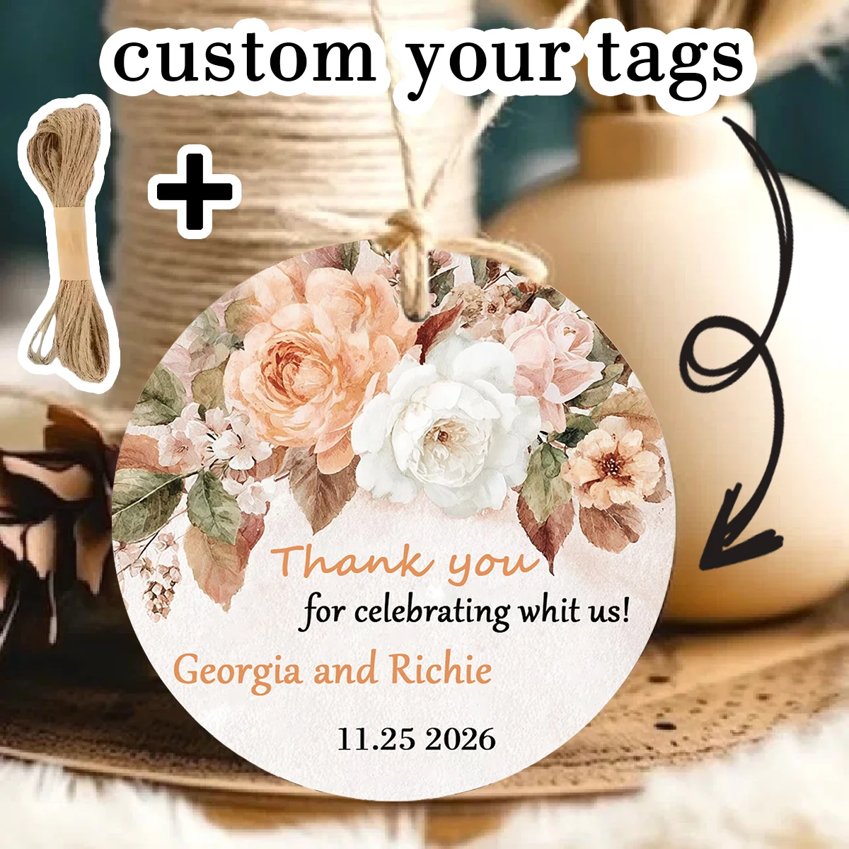 

90pcs customized personalized name and birthday cards (for weddings, baptisms, parties, and gift wrapping)