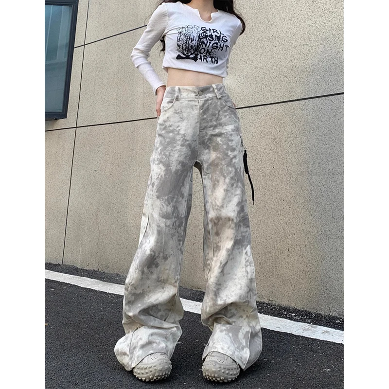 

Women's Baggy Jeans Vintage Cowboy Pants Harajuku Aesthetic Denim Trousers Y2k Trashy Japanese 2000s Style Grunge Clothes 2024