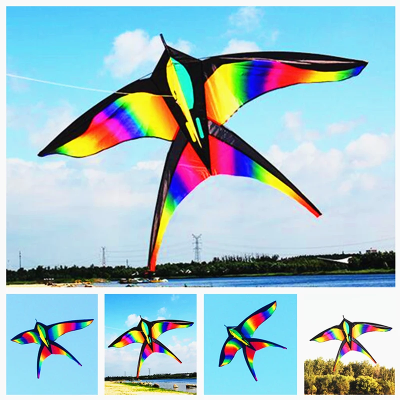 free shipping 5pcs/lot rainbow bird kites with handle line eagle kite ripstop nylon fabric weifang kite factory Outdoor game fun