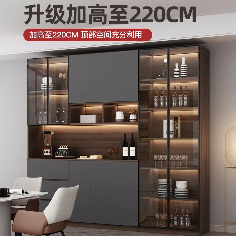 Premium Dining side cabinet, high cabinet integrated against the wall, light luxury household living room, wine