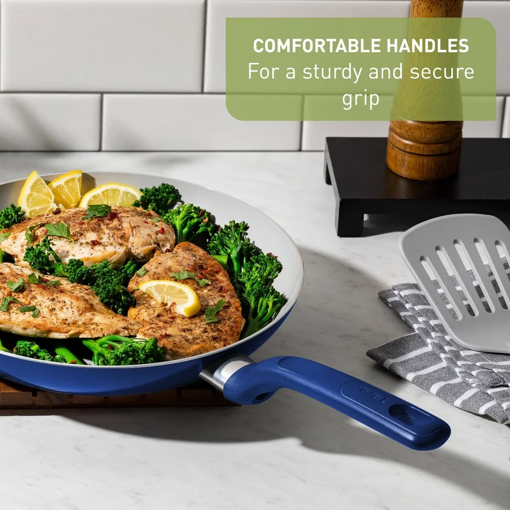 Easy Care 5 Quart Jumbo Cooker Non-Stick Ceramic with Lid Thermo-Spot Technology Even Heat Base Comfortable Handles Eco-Friendly