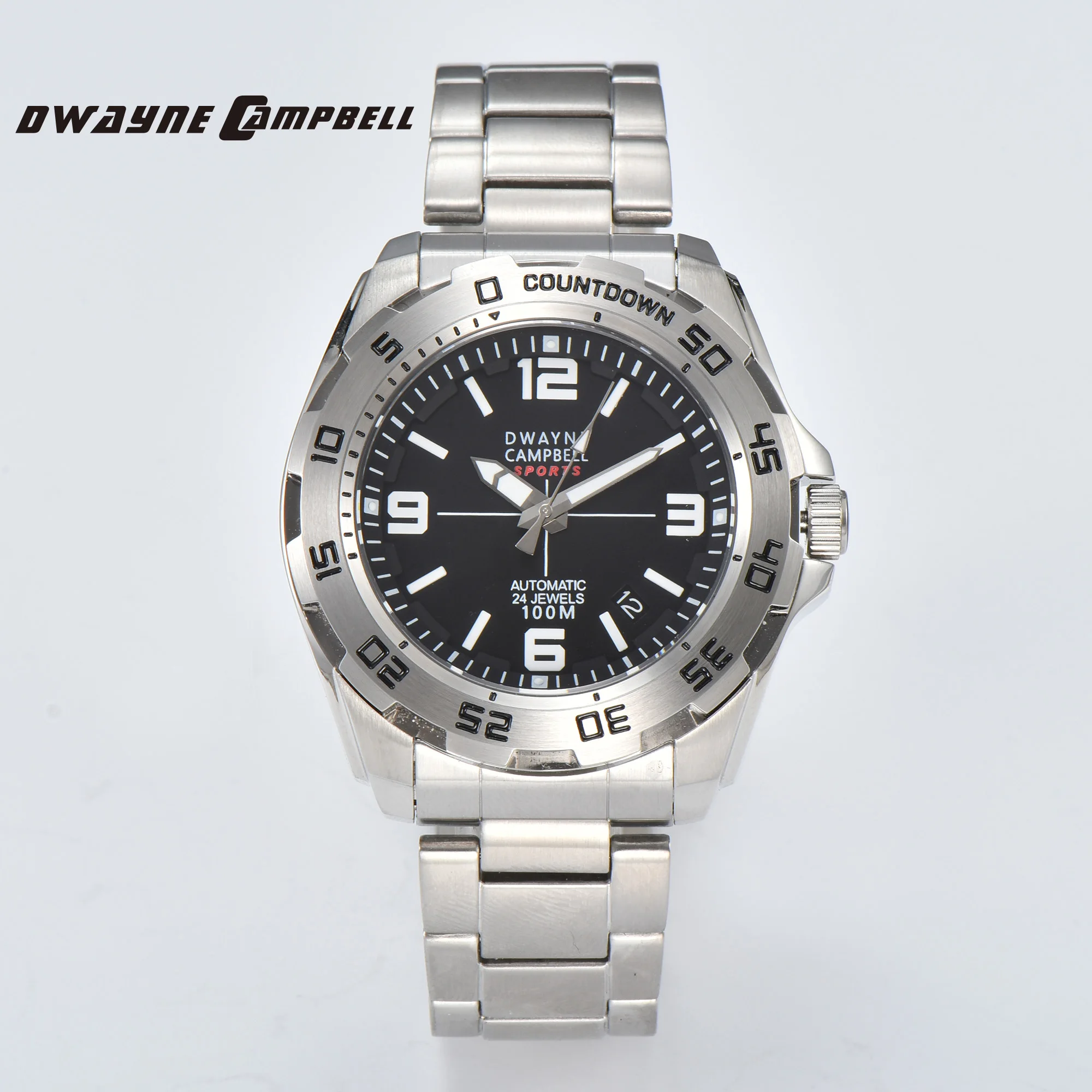 DWAYNE CAMPBELL NH35 Men's Mechanical Watch Waterproof Stainless Steel Luminous Sapphire Glass Classic Watch Gift For Men