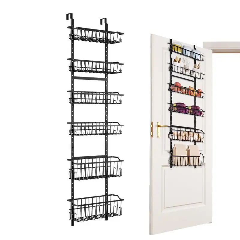 

Door Organizer Rack Door Storage Rack Multi-Tier Suction Cup Storage Shelf with Adjustable Basket Large Capacity No-Drilling Sp