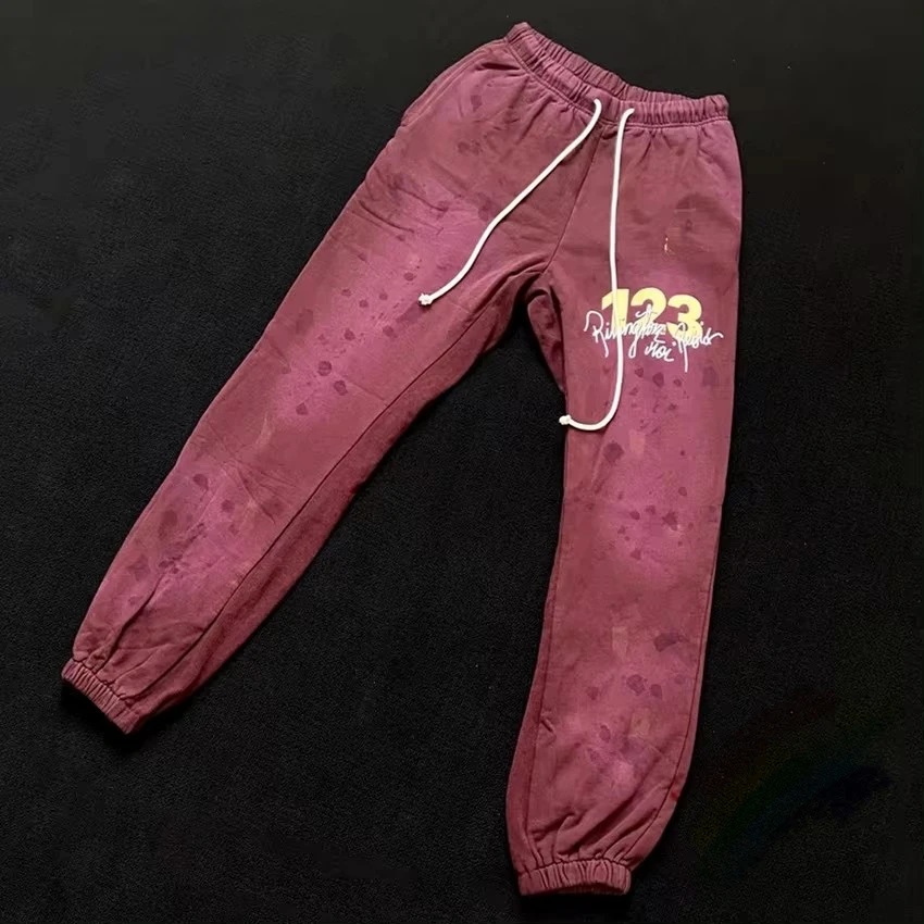 Washed Old Worn Out RRR123 Sweatpants Men Women Jogger Drawstring Oversized RRR 123 Casual Pants