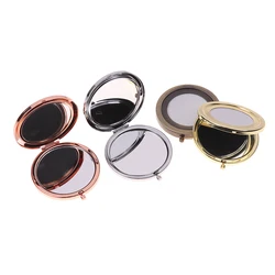 1Pcs Foldable Vintage Makeup Mirror Mini Square Makeup Vanity Mirror Portable Hand Double-sided Compact Pocket Cosmetic Mirror