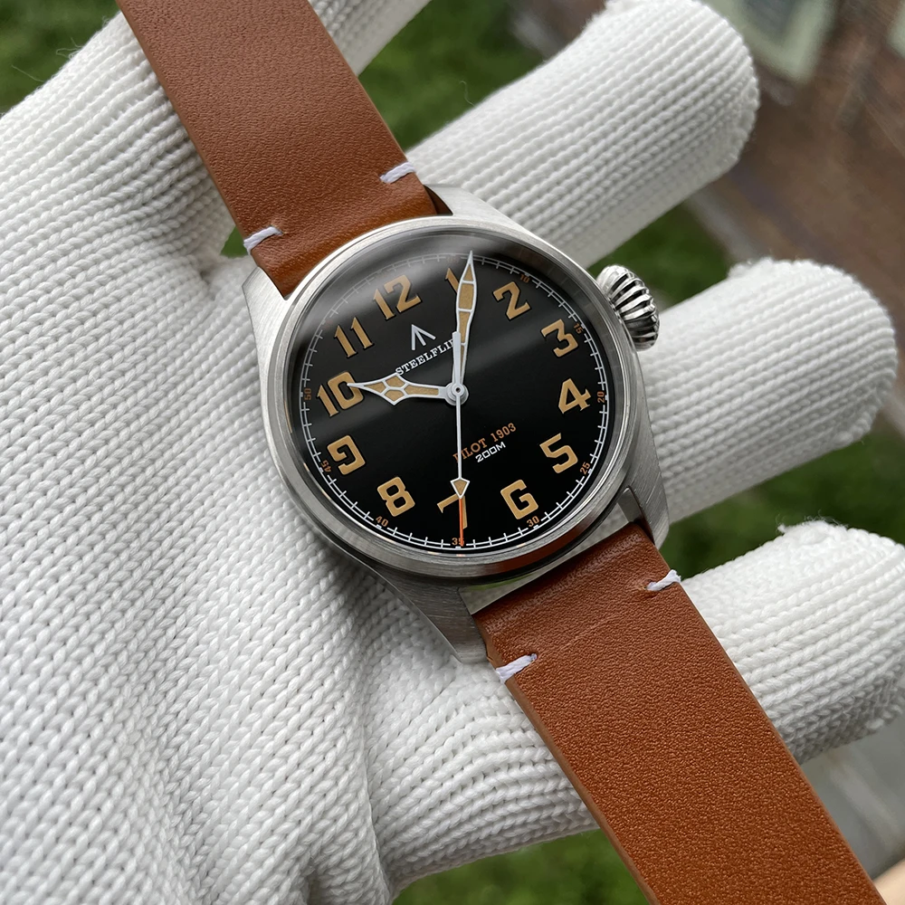 STEELFLIER Offizielle SF740V New Quartz Pilot Series Swiss C3 Luminous 200M Waterproof VH31 Movement Herrenmode Business Watch – Detail 10