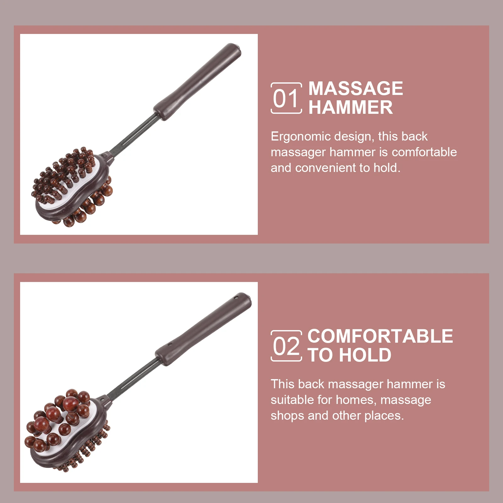

Massage Hammer Portable Shoulder Massager Household Foot Back Stick Whole Body Manual Tools Muscle Relief Therapy Wooden ABS