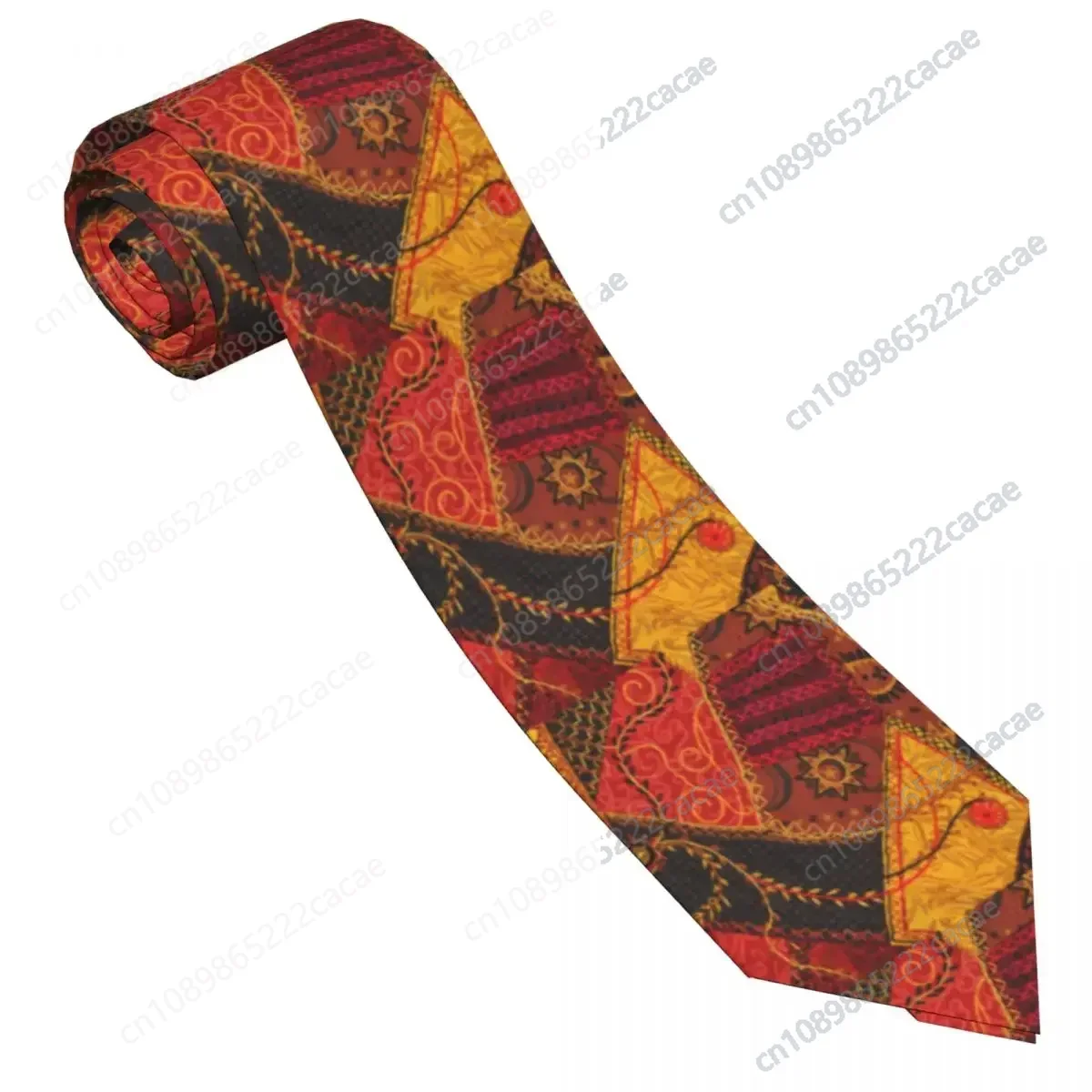 

Crazy Patchwork Tie Warm Colors Elegant Neck Ties For Men Leisure Quality Collar Tie Graphic Necktie Accessories