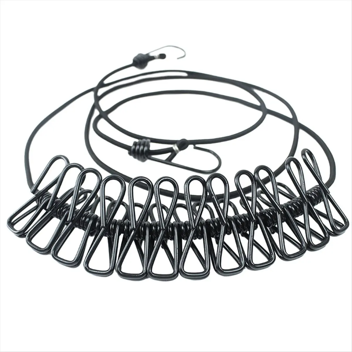 COFA A Retractable Clothes Drying Rack Rope with 12 Clips Portable Clothesline Clothing Line for Laundry Drying Line Camping