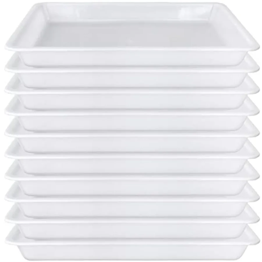 

10 Pack Plastic Art Trays, Activity Crafts Tray, Organizer Tray, Serving Tray for Home, School,,DIY Projects, Painting, Beads