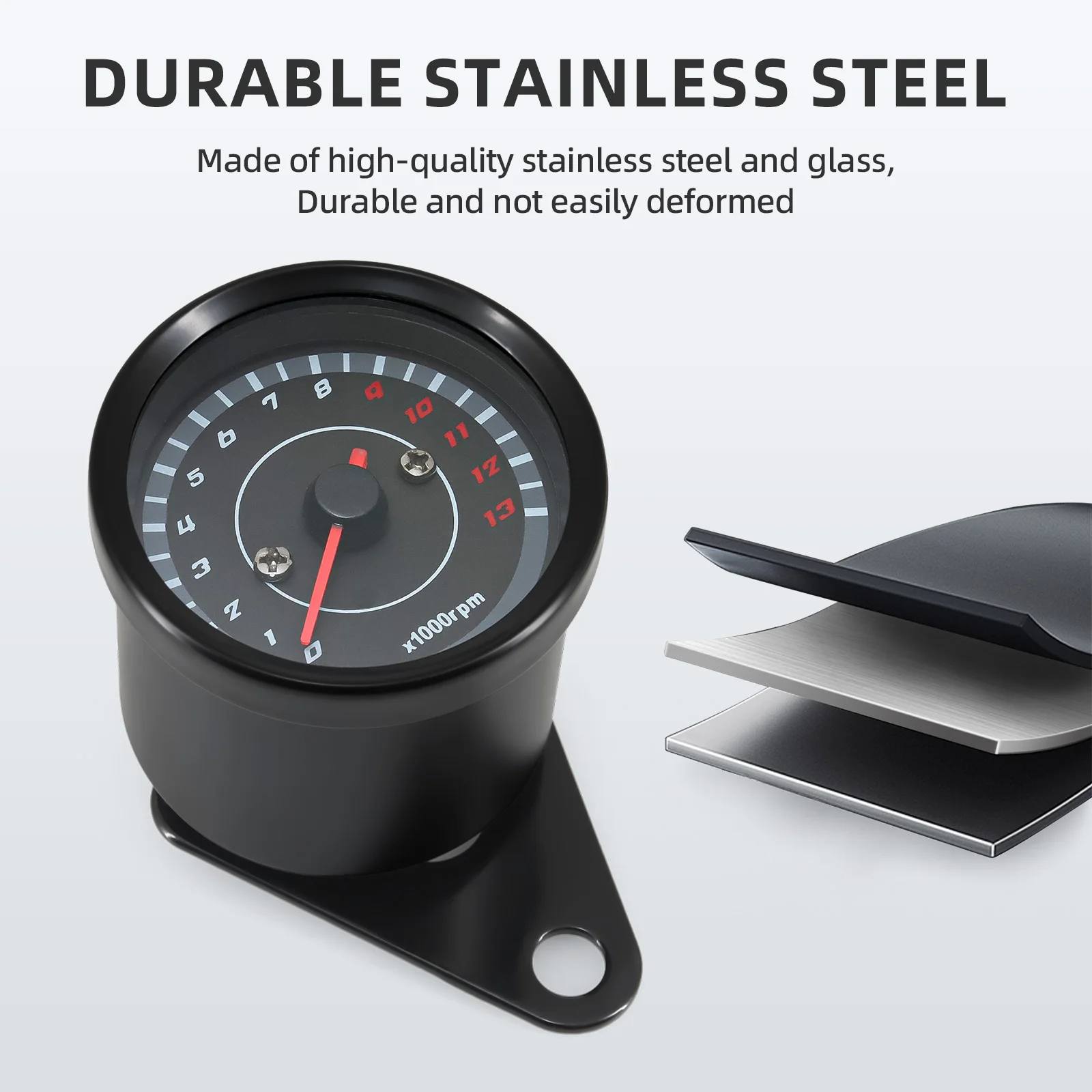 0-13000 دورة في الدقيقة العالمي للدراجات النارية مقياس سرعة الدوران شاشة LED الإلكترونية RPM متر تاش متر مقياس للدراجات النارية 12 فولت #3