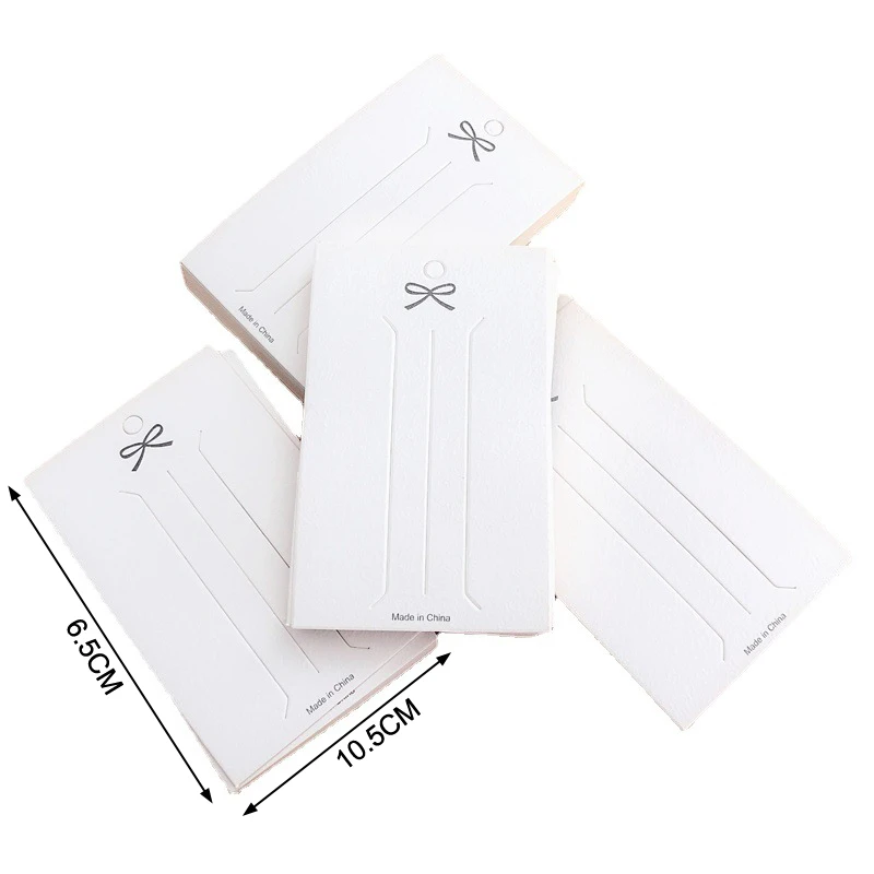 50PCS White hairpin card Trinket packaging hair display Cardboard Hair Clip