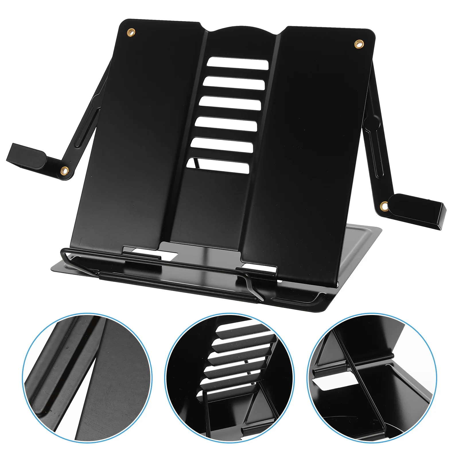 Multipurpose Adjustable Iron Book Stand Desktop Reading Holder Reading Rack for Books Tablets Laptop Document Support