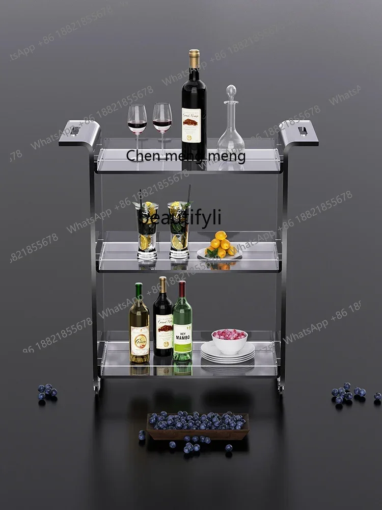 G153 الحديثة الحد الأدنى الاكريليك عربة رف المطبخ الحمام متعدد الطبقات تخزين للإزالة وجبة خفيفة تخزين الرف الأثاث المعيشة R #5