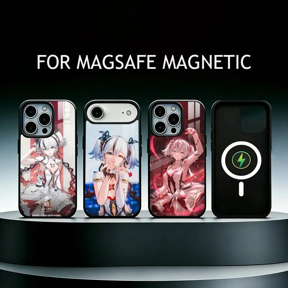 

Wuthering Waves WuWa Game Camellya Phone Case For iPhone17,16,15,14,13,12,11 Plus,Pro Supports Magnetic Wireless Charging