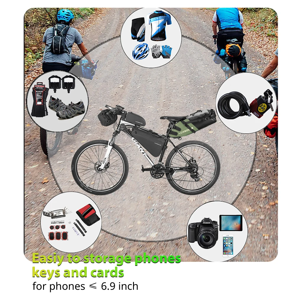 NEWBOLER Fahrrad-Satteltaschen-Stabilisator-Set, wasserdicht, 13 l, großes Fassungsvermögen, stabiler für MTB, Rennrad, passend für Wasserflaschenhalter – Detail 8