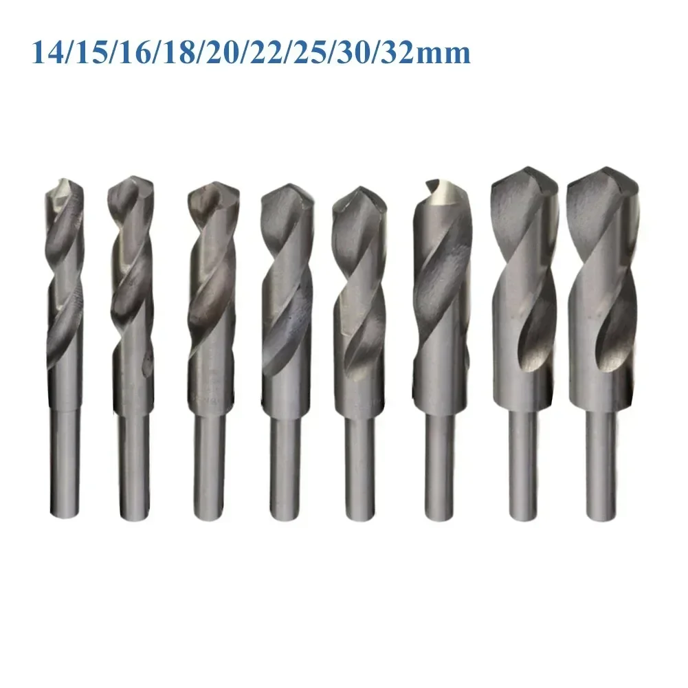 HSS Reduced Shank Drill Bit 14-32mm Diameter Round Shank High Speed Steel Counterclockwise Direction Spiral Fluted Tools