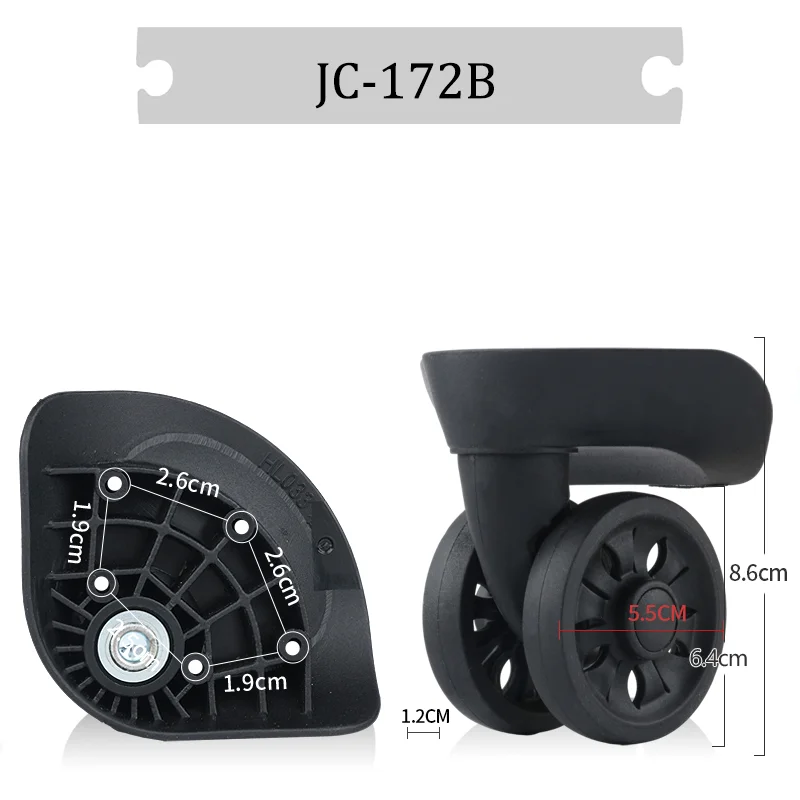 For JC-172B Universal Luggage Repair Parts Wheels Replacement Silent 360 Swivel Heavy Duty Suitcase Travel Trolley Bag Spinner