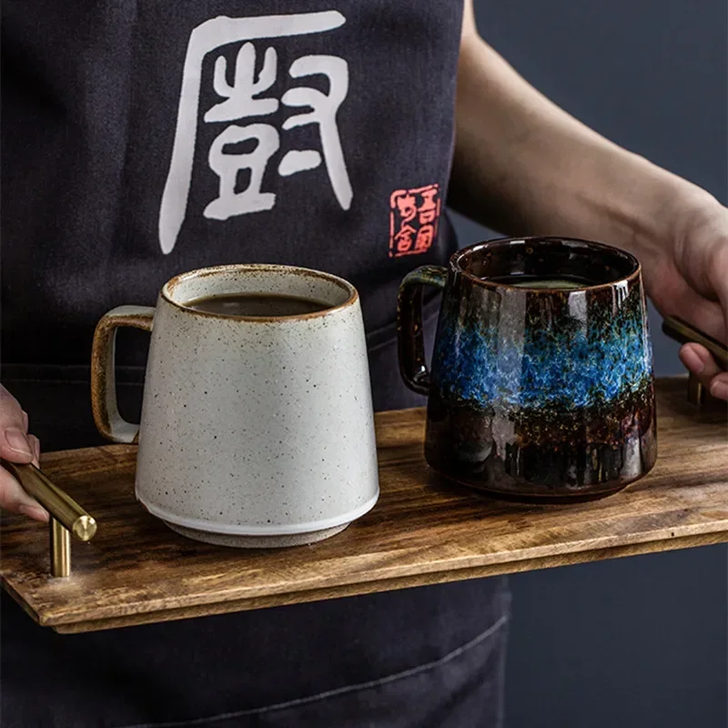 

Japanese creative retro ceramic cup office tea cup water cup household mug large capacity coffee