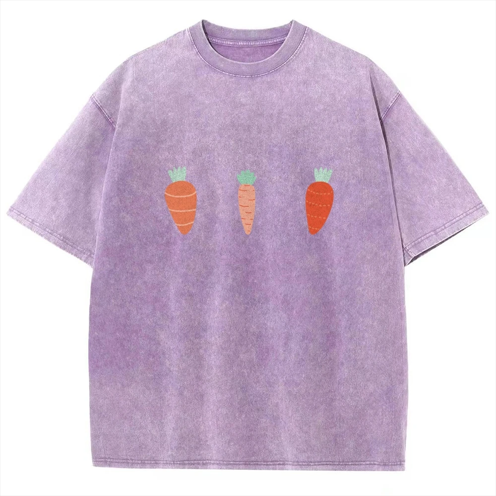 Cute Carrot Vegetable Vintage Unisex Washed T-shirt