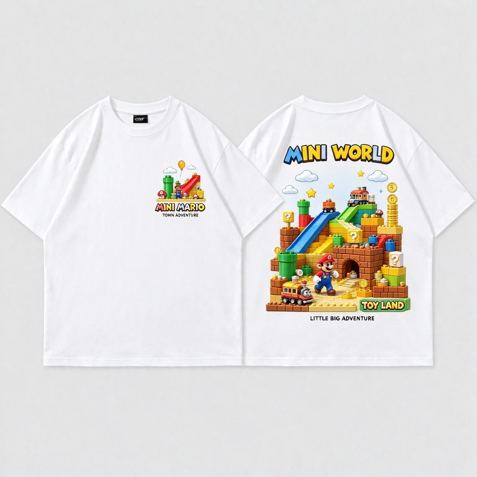 Unisex Oversized Tee T-Shirt Mario Yoshi Nintendo Mushroom Kingdom Graphic Cotton Retro Edgy Cool Short Sleeve Top for Men Women