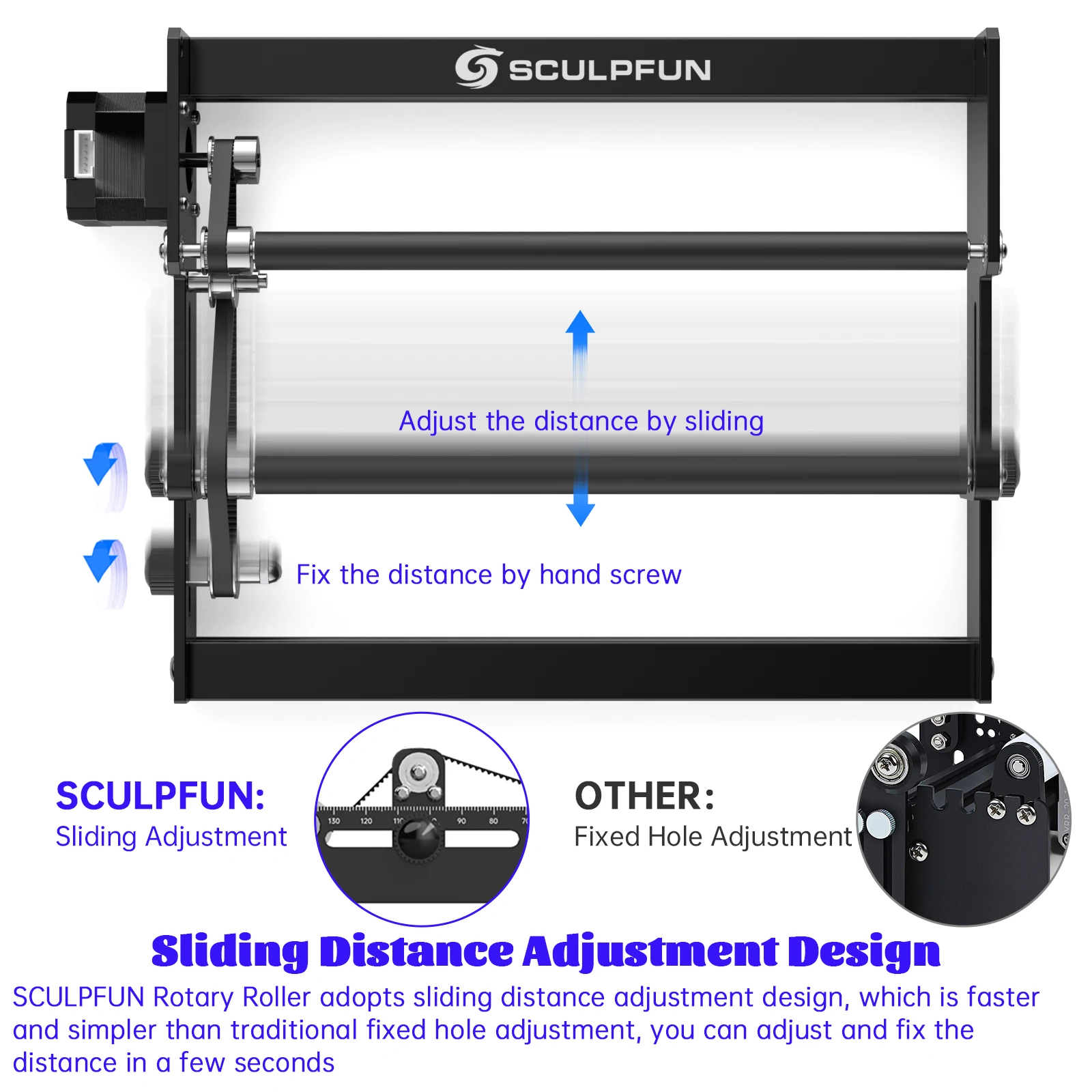 3D Printer Laser Engraver Y-axis Roller 360° Rotating Laser Rotary Roller for 6-150mm Engraving Diameter for Cylindrical Objects