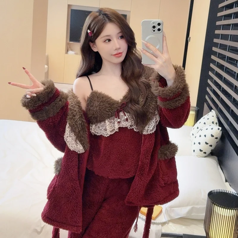 

Pajama Sets Woman Silk Adorable Lady Short Pants Fancy Slim Night Western Nightwears Friend Comfortable Skin Charming Elastic OL