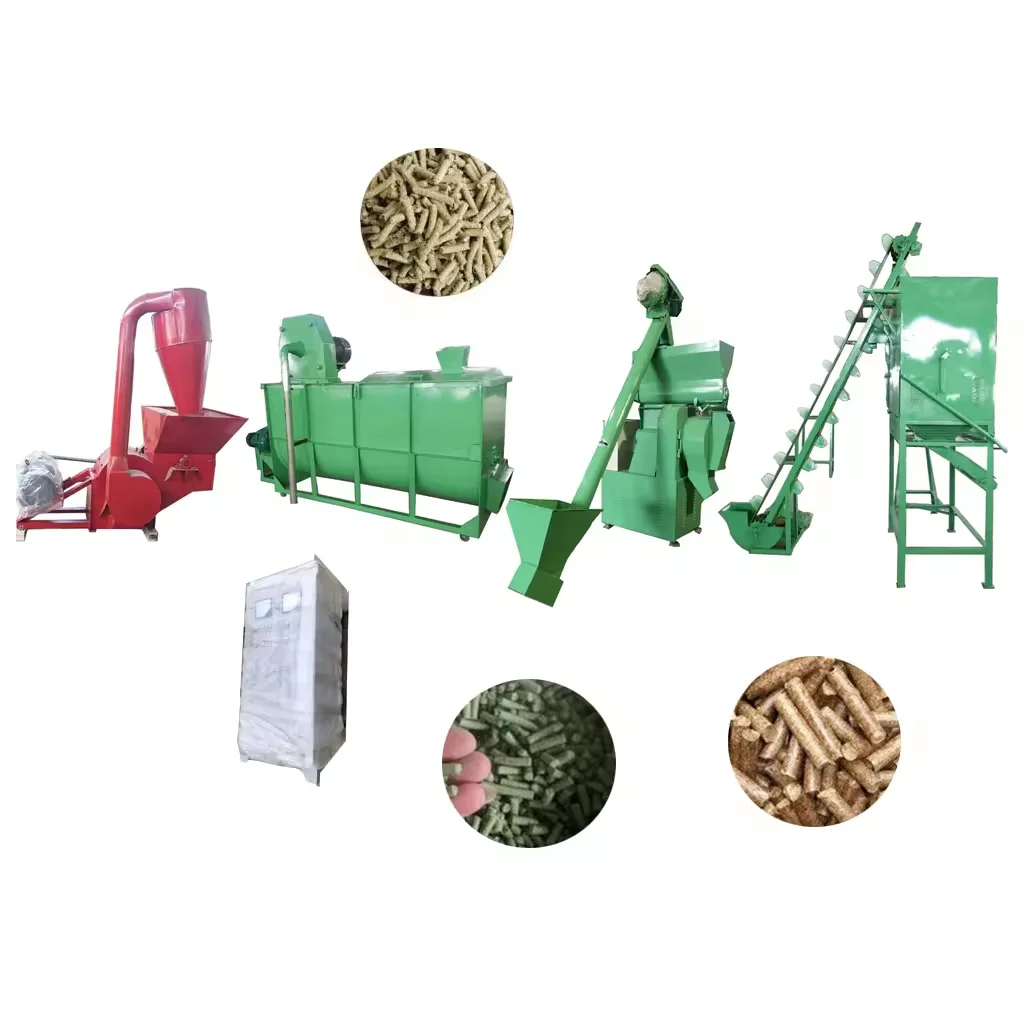 ring die 1000-1500kg/h fish pelletizer cow sheep goat buffalo chicken food pellet making machine production line