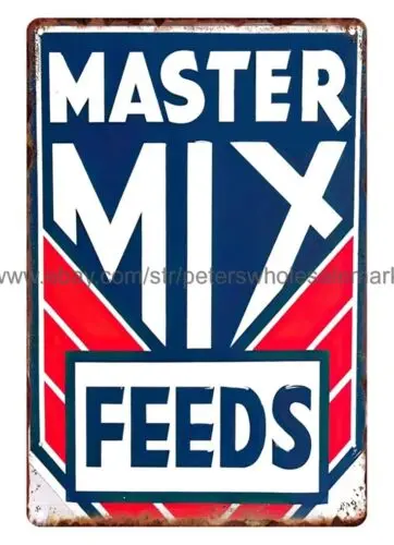 Master Mix Feeds farm barn country living metal tin sign bar  plaques signs tin sign