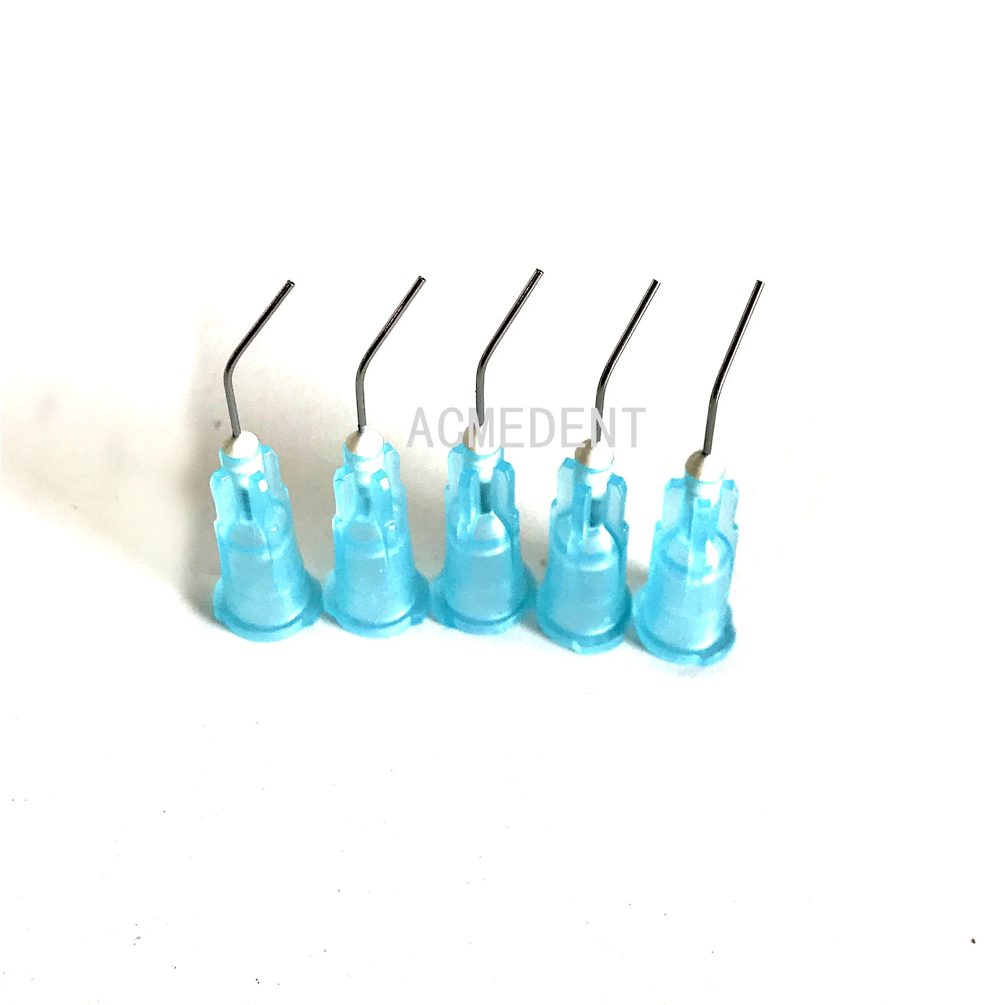 Dental Etch Flow Resin Pre-bent Needle Micro Conveyor Syringe Tips Equipment Irrigation Bent Needle Tips Blue 25G