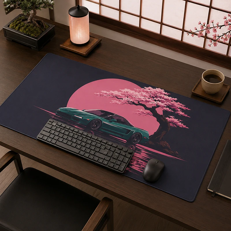 Pink Moon Sakura Sports Car Mouse Pad Gaming printon demand New Mousepad XXL MousePads Office Soft Table Mat Desktop Mouse Pad