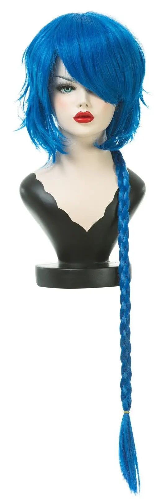 Onedor Arcane Jinx Blue Braid Wig Short Cosplay Costume Wig