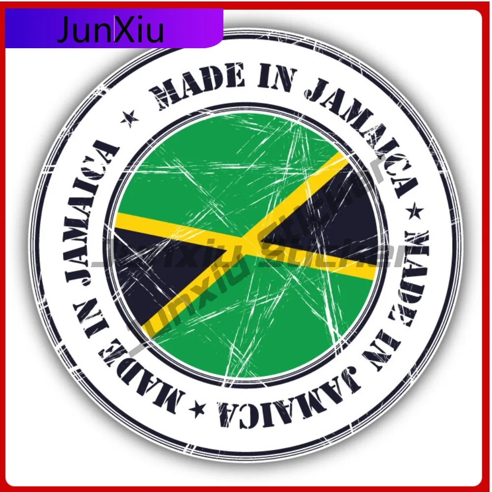 

Made In Jamaica Grunge Flag Stamp Car Decal Bumper Stickers Cute Style Motorcycle Use For Rear Window Vehicle Exterior Decora