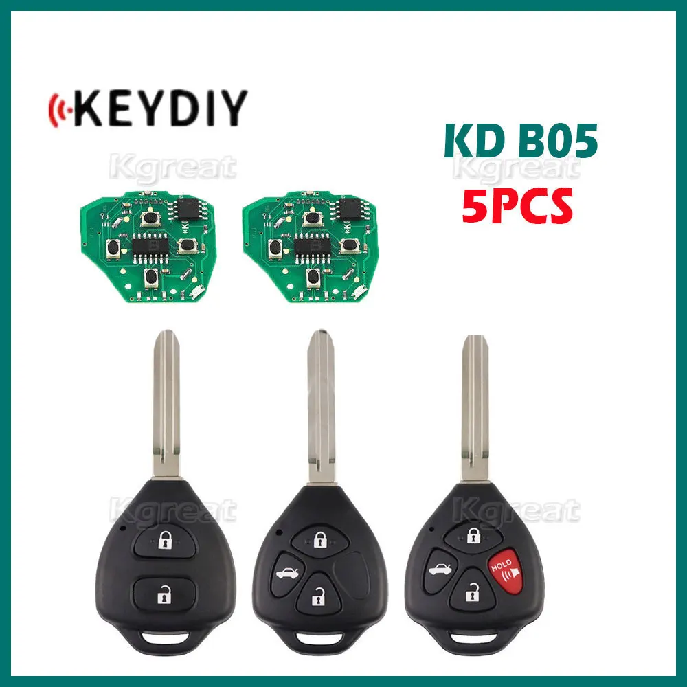 

5 шт. Keydiy KD B Series Универсальный дистанционный ключ для Toyota Style 2/3 кнопки KD B Series Автомобильный дистанционный ключ для KD900 Kd-x2 KD Mini