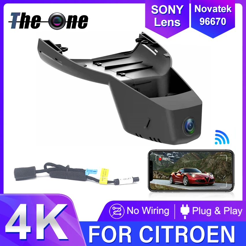 

4K 2160P Plug and Play Car DVR Wifi Dash Cam Video Recorder Original for Citroen C5 X C5X 1.6T 2021 2022 2023 With APP Control