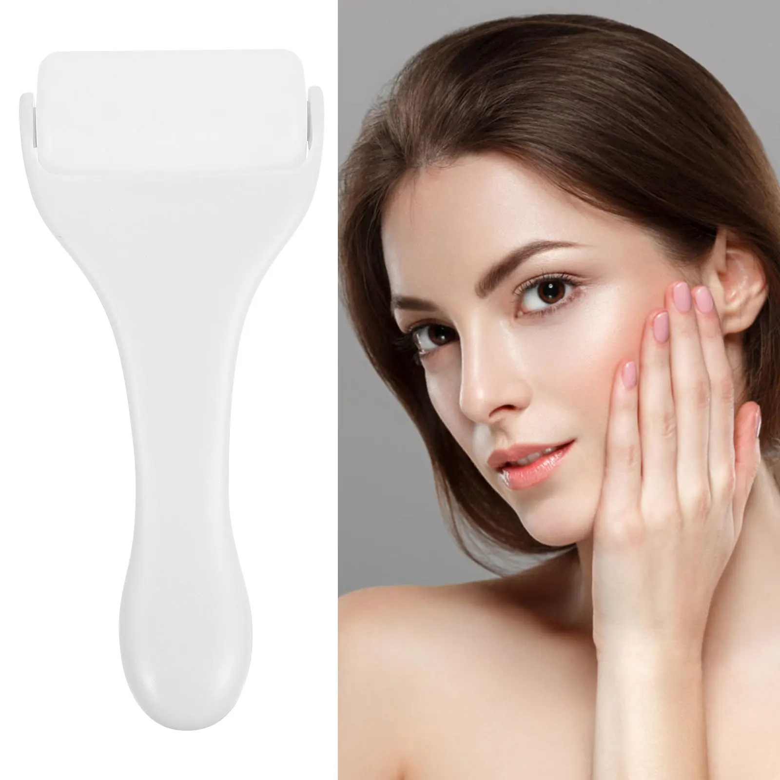 顔用ロングハンドルフェイシャルマッサージツールケアマッサージャー冷湿布美容機器ポータブルフェイス