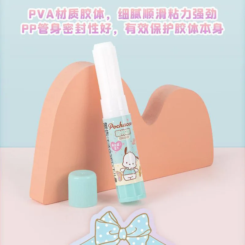 Sanrio 12/24pcs Glue Stick Kawaii Kuromi Cinnamoroll Cartoon Family Gao Yan Student Pva Handmade Diy Glue 8g Cartoon Cute Gift