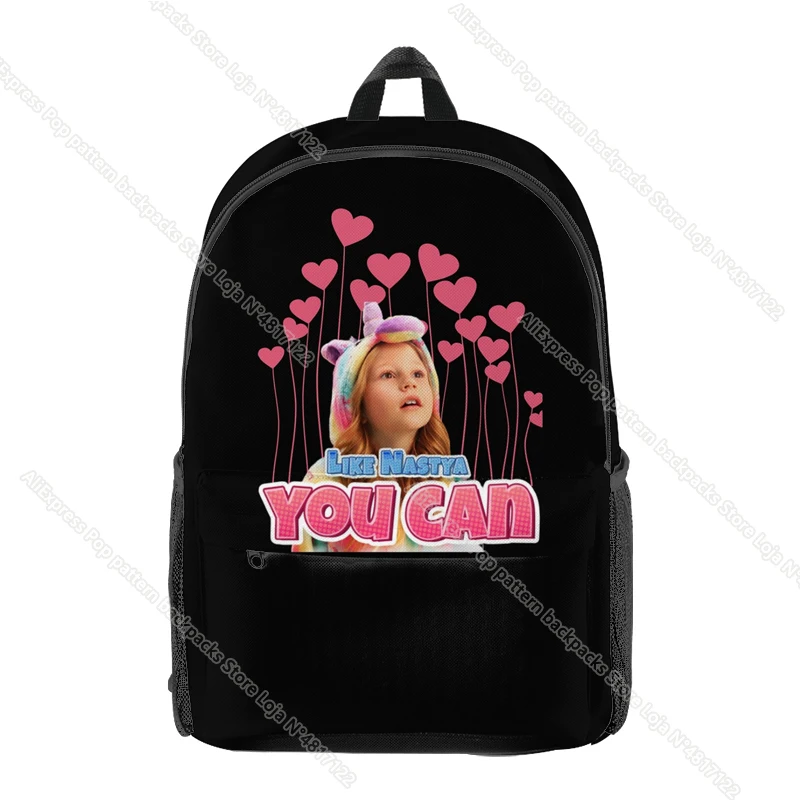 Girls Like Nastya Backpack Cartoon Printing Casual Students Kids Daily Travel Bag Teenagers Back to School Mochila