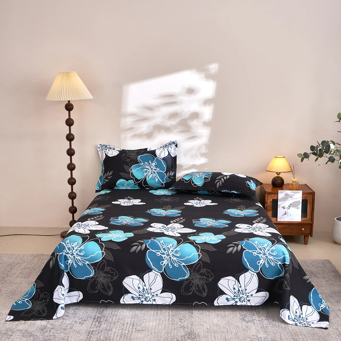 Sábanas planas estilo Flora, individuales/Queen/King, sábanas superiores agradables al tacto para camas dobles, sábanas individuales, lençol de cama de casal