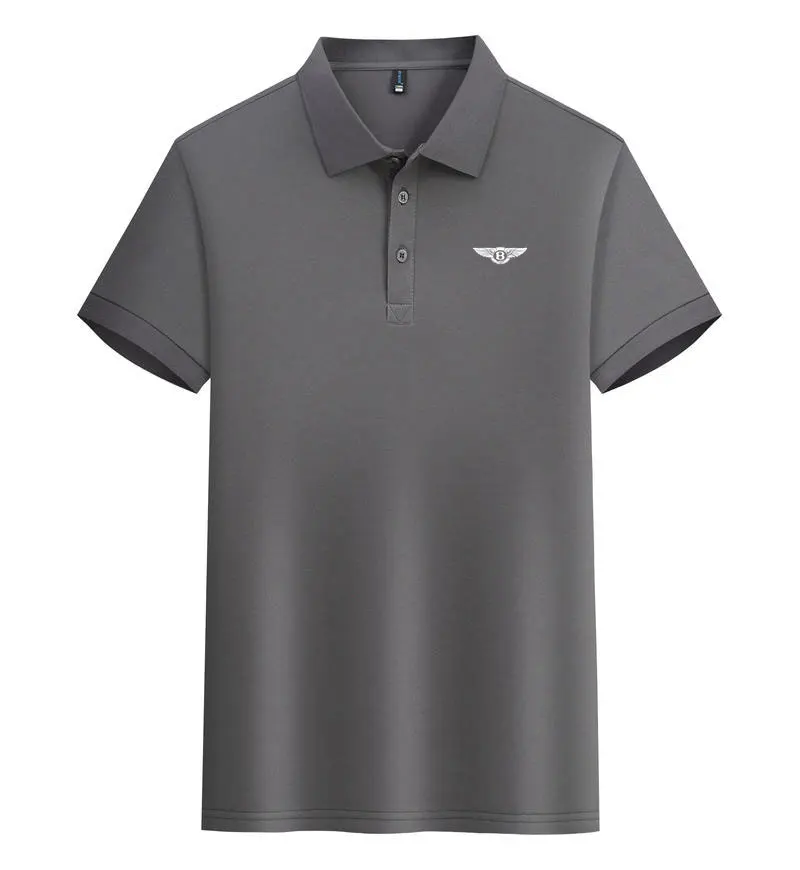 Men\'s high-quality Tencel cotton polo shirt for summer, outdoor sports breathable and sweat absorbing brand top