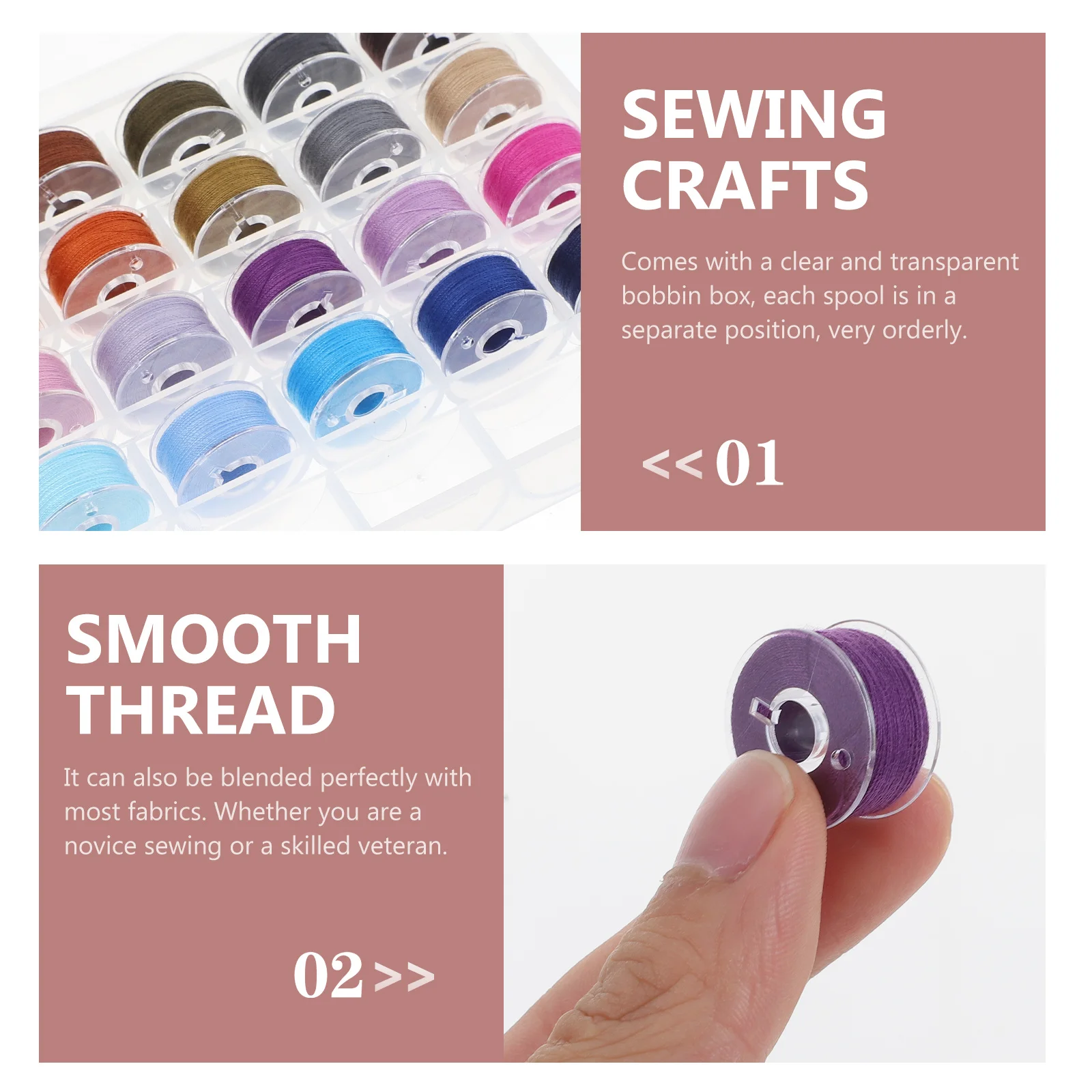 

1Set Sewing Machine Bobbin Threads Smooth Flexible DIY Sewing Thread for Quilting Tailoring Craft Embroidery Tailoring Thread