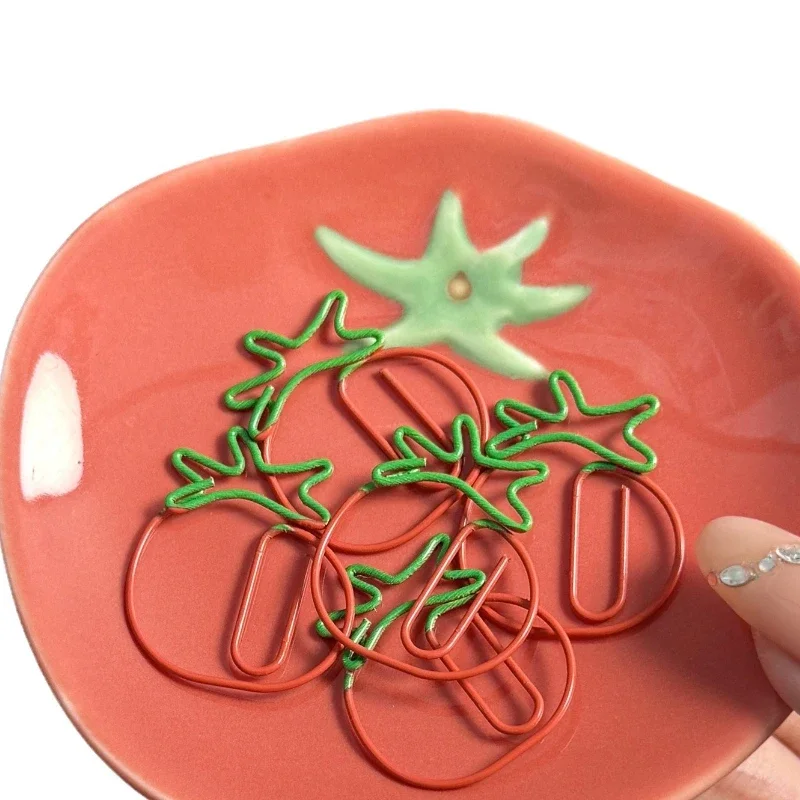 10/20 قطعة الأحمر الرجعية اليابانية ورقة كليب الطماطم الفراولة الكرز قصاصات الورق كليب كتاب صفحة مذكرة مقاطع ثابتة لوازم الطلاب