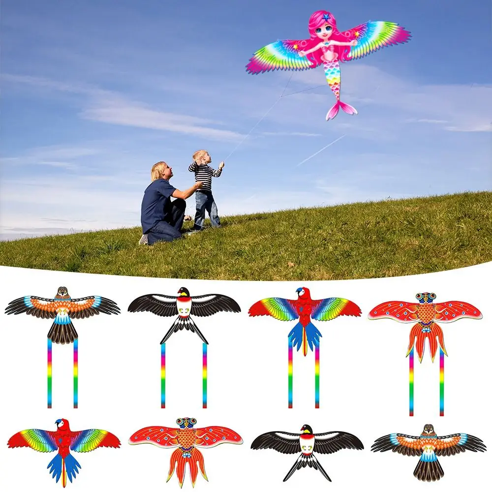 Cerfs-volants dynamiques en plastique amusants, légers, dessin animé, longue queue, facile à contrôler, canne à pêche, cadeau pour enfants