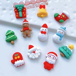 10pcs New Cartoon Christmas Series Flat Back Resin Cabochon Hair Embellishments Ornament Applique DIY Wedding Scrapbook Craft