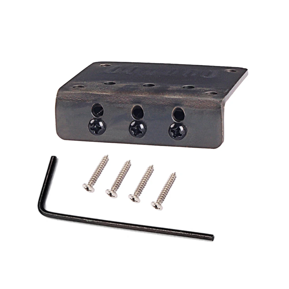 

Fixed Saddle Bridge For Electric Guitar Non-Tremolo Hardtail Replacement Kit High Gloss Alloy Die-Cast Structure Easy