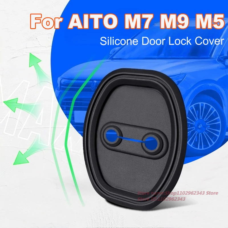 

For AITO M7 M9 M5 22 Silicone Door Lock Cover Shock Absorption Sound Insulation Rust Prevention Car Interior Modified Accessory