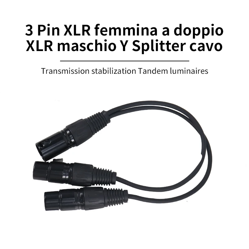 Imagem -02 - Xlr Macho para Xlr Fêmea Jack Microfone Divisor de Microfone 35 60cm Pinos Áudio Mixer Registro